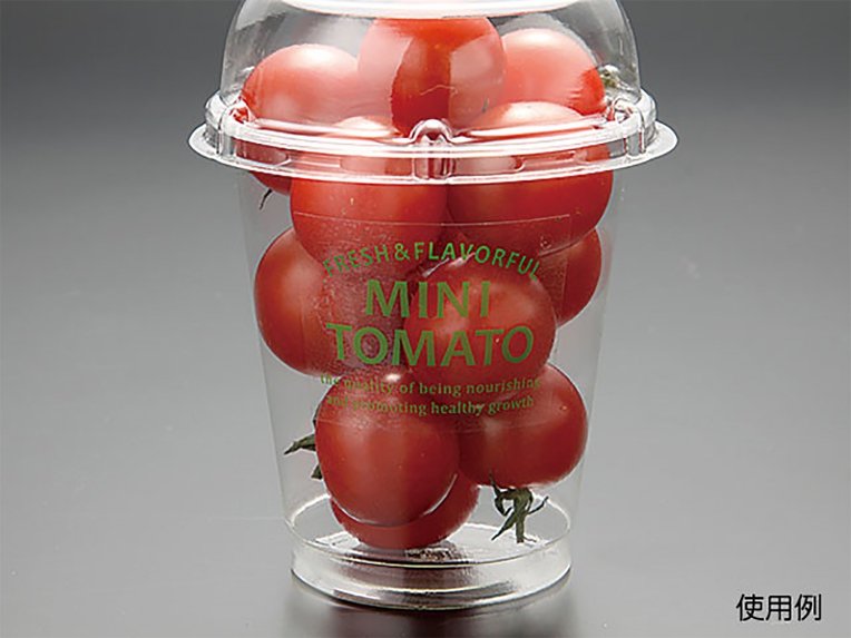 PSミニトマトカップ用透明ラベル 緑